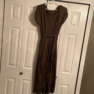 Dark green cotton dress